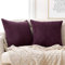 Deconovo Kissenbezug Dekokissen Kissenhülle Dekorative Zierkissenhülle Super Weich Kissenbezüge Decor für Sofa Couch Wohnzimmer, 50x50 cm, Dunkelviolett, 2er Set