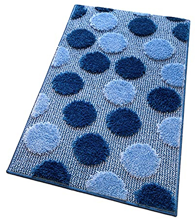emmevi Tappeto Bagno Camera Antiscivolo Shaggy Moderno Scendi Doccia Assorbente MOD.iOS 65X180 Blu