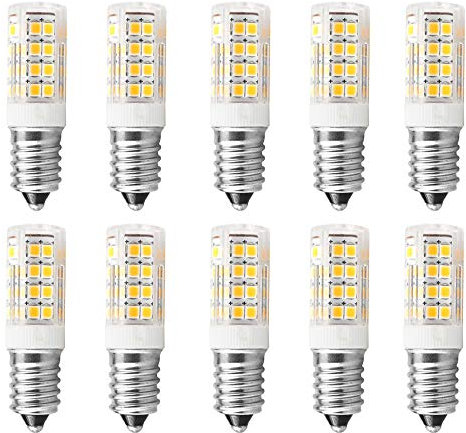 Jiotouhu E14 LED Birne Warmweiß, 4W E14 Lampe 3000K Kühlschranklampe Ersatz für 40W Glühlampe, 400LM, AC 220-240V, für Dunstabzugshaube Nähmaschine Wohnzimmer, Nicht Dimmbar, 10er Pack