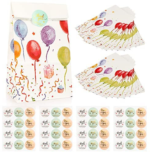Geschenktüten, Papiertüten, Candybar Tüten, Bunte Geschenktüten Papier, zum Mitgebsel Kindergeburtstag Geschenken, Hochzeit, Party, usw. 22x12x7cm 24 Stück Weiß