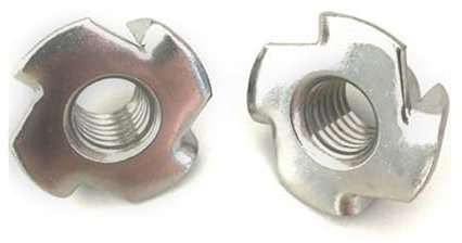 Einschlagmuttern M5 x 8 mm Edelstahl A2 - DIN 6930 - Einschlagspitzen - Holzmutter - Einschlagmutter metrisch Gewinde (Gewinde: M5, Länge: 8 mm, Menge: 4 St.)