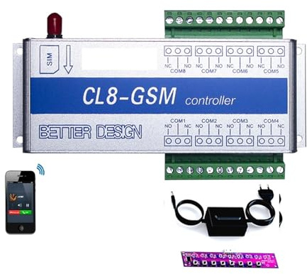 CL8-GSM-NC Sistema di allarme di allarme SMS wireless Monitoraggio della temperatura Allarme GSM + sensore con avviso di interruzione di corrente Set Operatore Per Cancello Elettrico Per Casa ( Color