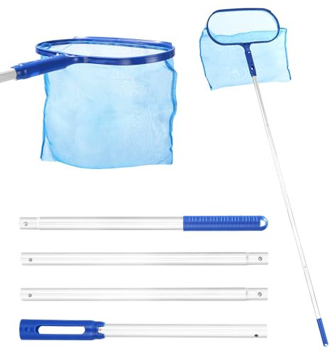 LEAZZLE 174 cm Retino per Piscina,152 cm Retina Raccogli Foglie per Piscina con Stabile Asta Telescopica Alluminio, Retino per Piscina Professionale Profondo 34 cm, Accessori Piscina, Piscine, Spa