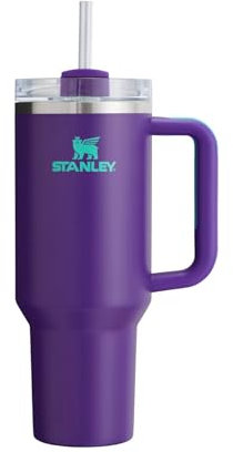 STANLEY Quencher H2.0 FlowState Vacuum Insulated Stainless Steel Tumbler with Lid and Straw for Water, Iced Tea or Coffee, Dark Purple, 40 oz