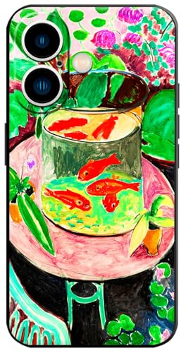 Berkin Arts kompatibel med iPhone 16 Plus fodral silikonskydd med skärmskydd Koi fisk vattenlilja botanisk (guldfisk av Henri Matisse)