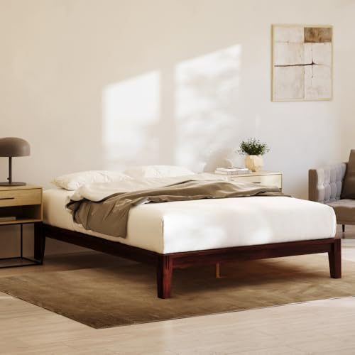 Nectar Bamboo Platform Bed Frame - Twin XL - Walnut - Floating Center Support Legs- 12” Height - Easy Tool Free Set Up - Contemporary and Durable - Sturdy Wooden Support Slats - Holds Up To 500 Pounds