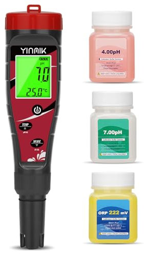 YINMIK Probador de Cloro Residual, medidor Digital de pH Cloro Residual, probador de Sal de pH, 0,1 probador de Piscina Profesional de Alta precisión para Jacuzzi, Piscina de Sal, Acuario