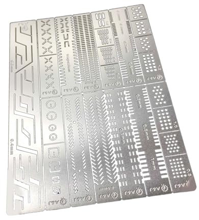 Stahlschnitzlineal, Bohrloch-Detailer, Schreiber, Linienschablone für präzises Bastelwerkzeug für Modellbauer-Enthusiasten