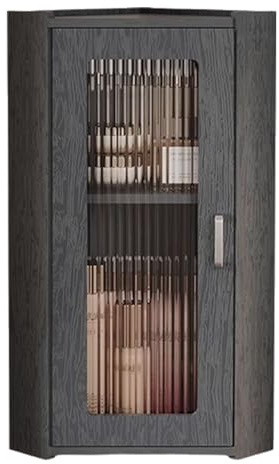 Armadio Sospeso Ante Magnetiche con Ante Sistemas di Archiviazione Angolare Pensili Bagno Sospesi Adatto per Il Bagno, Sopra Il WC(Gray,25 * 25 * 59cm)