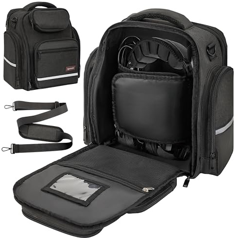 Flight Bag for Pilots, Pilot Bag for Aviation Headset with Padded Protection, Fits Aviation Headset, iPad & Flight Accessories, Multiple Pockets & Shoulder Strap, Gift for Pilots, Black (Bag Only)