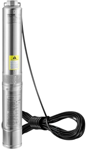 1 x 0,5/1/1,5/2/3 hk djup brunnspump 230 V/60 Hz, vattenpumpar i rostfritt stål för industri, bevattning och hushåll (2HP37GPM Built In)