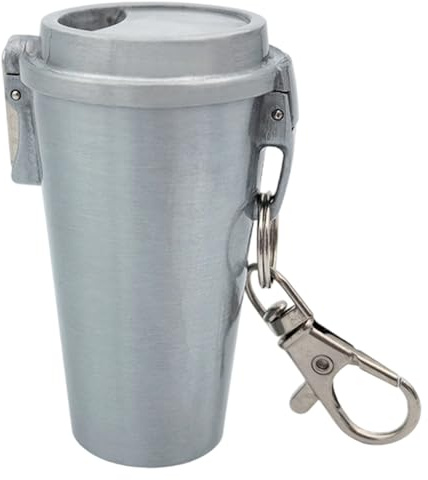 Oxxggkao Cenicero de bolsillo sellado con llavero de metal para camping, evita derrames y olores en lugares públicos. Cenicero sellado