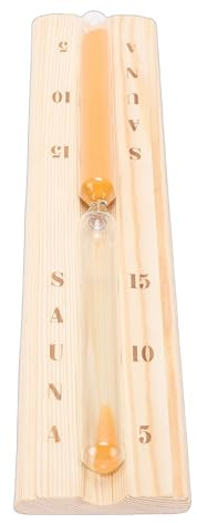Glomora Sauna Sand Timer 15 Minutos Montado en la Pared Giratorio de Madera a Prueba de Calor Sauna Reloj de Reloj de para Sala de SPA