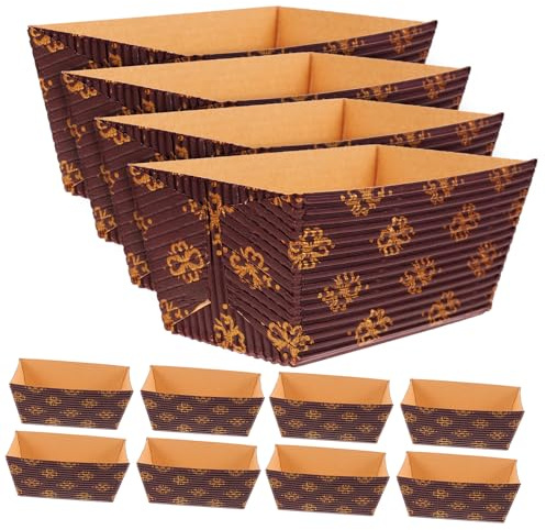 HOLIDYOYO Stampi in Carta Ondulata Formato Rettangolare Set da 25 per Dolci da Forno Resistenti a Alte Temperature e Anti-deformazione per Feste di Compleanno e Accoglienza Ragazzo Ragazza