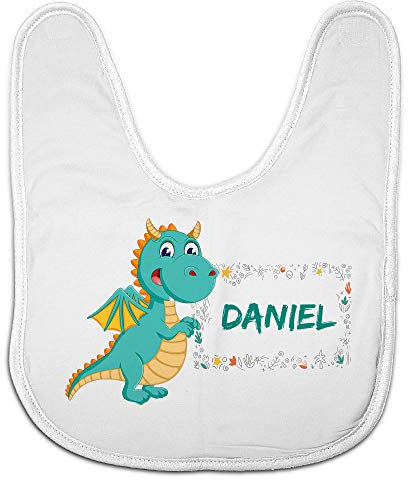 LolaPix Babero recién Nacido. Regalos Personalizados con Nombre. Baberos para bebé Personalizados. Varios diseños. DRAGÓN