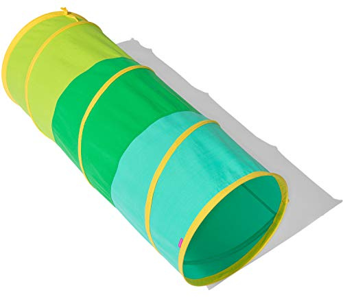 LOVEVERY | The Organic Cotton Play Tunnel | Pop-Up & Collapsible Play Tunnel with Organic Cotton Carrying Case, Toddler Gift for Indoor and Outdoor Game, Multicolor, Ages 12+ Months