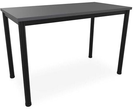 Schreibtisch u. Besprechungstisch mit schwarzem Tischgestell | Konferenztisch Bürotisch Computertisch Mehrzwecktisch Arbeitstisch PC-Tisch Homeoffice-Tisch (Anthrazit, 120 x 60 x 77,5 cm)
