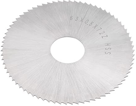 sourcing map Circular Sierra Hoja 63mm (2-1/2) Diámetro 0.5mm Grosor 72 Dientes 6542 Alta Velocidad Acero (HSS) barrenado Cortador con 16mm Eje para Madera PVC Aluminio Corte
