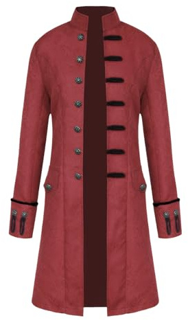 KGIHPC Homme Steampunk Vintage Tailcoat Manteau médiéval Veste victorienne Manteau Renaissance Redingote pour Hommes