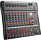 Mixers Audio 8 Channel Mixer, Dj Mixer Board Mixer Audio Bluetooth MP3 Mixer for Music With 48V Phantom Power Stereo FX Analog Digital Effects, Usb Audio Mixer for Karaoke Speakers