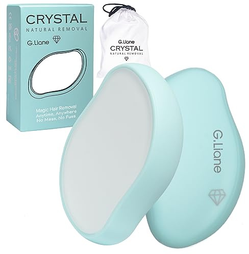 G.Liane Crystal Hair Eraser,Painless Glass Hair Removal,Magic Nano Hair Remover Stone,Reusable Epilator for Women and Men (Blue)