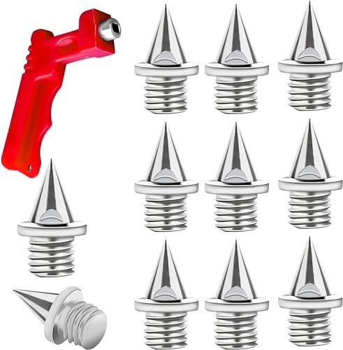 LATRAT Lot de 50 crampons de piste de 6 mm avec 1 clé à pointe, pointes stables pour le saut, la course, la randonnée, les podiums en plastique