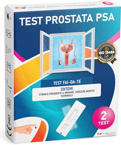 TEST PROSTATA Adeste - Rapido fai da te per la rilevazione dell'antigene prostatico specifico (PSA) nel sangue. Confezione da 2 test