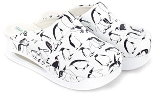 Terlik Sabo Air ST271 Leather Womens Clogs Mules Slippers Sabot Shoes, Penguin, EU 38, UK 4