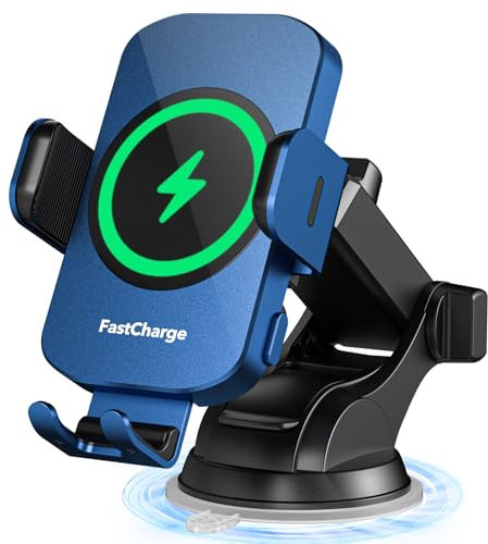 Wireless Car Charger, Fast Charging 15W Auto Clamping Car Charger Phone Holder Phone Mount for iPhone17 16 15 14 13 12 11 Pro Max Xs, Samsung Galaxy S23 Ultra S22 S21 S20 S10+ Note 9, etc