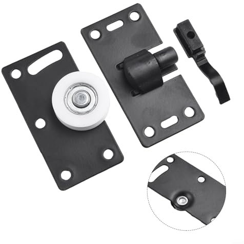 Ruedas de puerta corredera negras para una fácil operación de la puerta del armario, armario para cabina de armario (L)