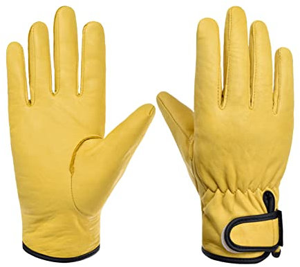 WOURRD Gartenhandschuhe Aus Leder Für Damen Und Herren Dornenfest Strapazierfähig Gartenhandschuhe Für Herren Atmungsaktive Gartenhandschuhe