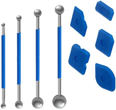 Ensemble D'outils De Grattoir,Outil Grattoir En | Truelle En Silicone Enlever Grattoir Dissolvant De Calfeutrage Grattoir D'angle De Colle De Verre Pour Salle De Bain