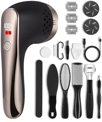 Lima Eléctrica Pies, Impermeable Pedicura Profesional, IPX7 Removedor de callos para pies con 3 Rodillos y 2 Velocidades, pantalla LCD, removerdor pie agrietada Eliminar de Callos y las Callosidades