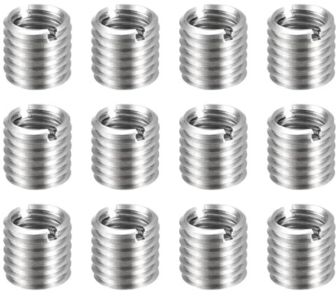 sourcing map 12pcs Thread Repair Inserts M12 x 1.75 Male to M10 x 1.5 Female Thread 12mm Long Stainless Steel Reducing Nuts Metric Self Tapping Sleeves Threaded Reducer Industrial Fasteners
