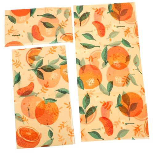 Mipcase 3fogli Cera D'api Per Alimenti Riutilizzabili Pellicola Alimentare in Cera D'api Biologica Per Conservare Frutta Formaggio e Verdure in Lavabile Acqua Fredda