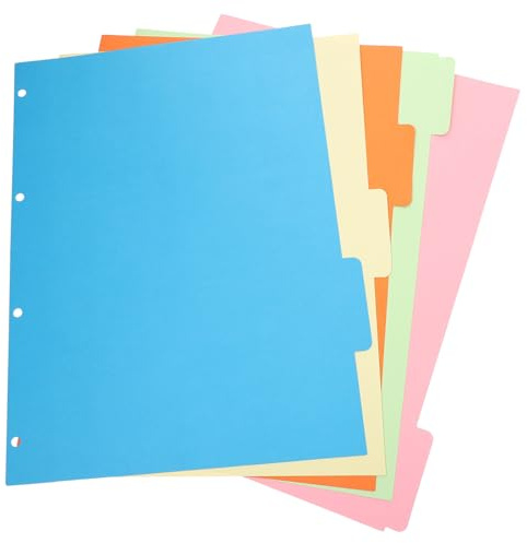 FIXOSHEE Lot de 10 Intercalaires Classeur Colorés A4 4 Onglets, Diviseurs de Pages pour Organisation Rapide et Classement Personnalisé, Accessoires pour Bloc-notes et Carnets