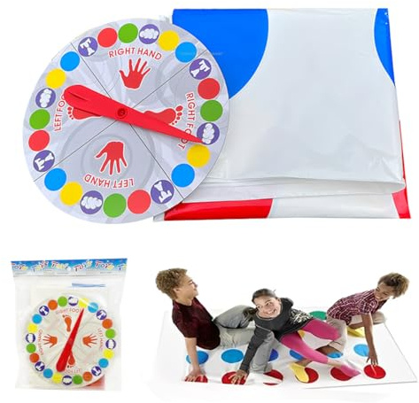 Twister Gioco Bambini, Twisting Floor Game con Tappetino, Gioco per Bambini e Adulti, per Famiglia Giochi di Abilità e Equilibrio per Feste