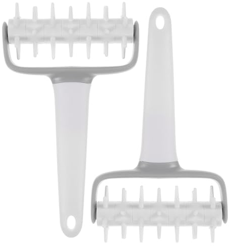 Toyvian Docker per Impasto da Cucina 2 Pezzi Perno a Rullo per Pizza e Torte, Rullo per Pasta da Forno Punte per Forare Impasto, Utensile per Pizza e Pasticceria Adatto a Cucina