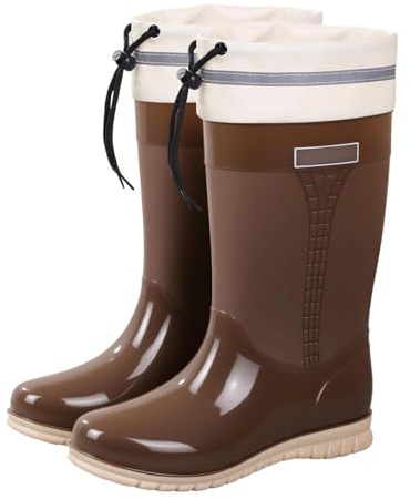 Generisch Bottes en caoutchouc antidérapantes pour femme - Bottes de pluie imperméables à tige large - Bottes de jardin - Bottes en caoutchouc pieds nus - Bottes de pluie - Bottes de trekking