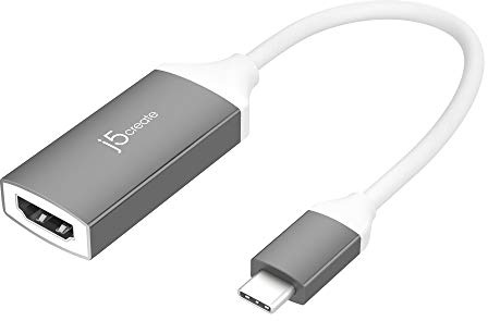 j5create USB Type-C to HDMI Adapter- 3840 x 2160 @ 60Hz | HDMI 1.4 4K @ 30 Hz to 4K @ 60 Hz | Adapter Compatible with MacBook, Chromebook, Tablet or PC (JCA153G)