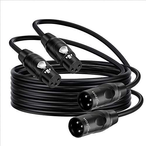 Twozoh Cable XLR 0,3M 2 Unidades, XLR Macho a Hembra equilibrado 3 pines Micrófono de Audio Cable (Profesional/Hifi)