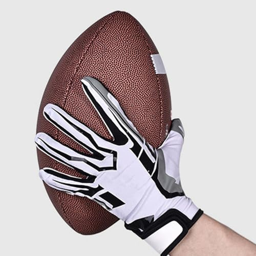VBESTLIFE Youth Football Gloves, Non Slip American Football Rugb Gloves Breathable Full Finger Sports Gloves for Baseball (M)