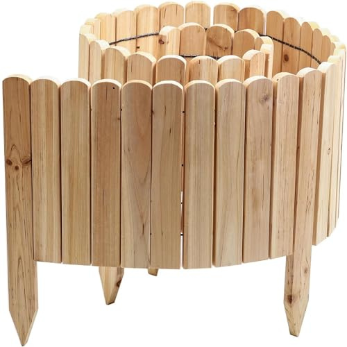 Gartenwelt Riegelsberger Rollborder, natur, längd 203 cm, höjd 45 cm, trästaket, klippkant, trästaket, gran
