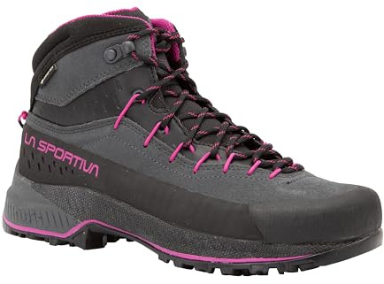 La Sportiva Womens TX4 EVO Mid GTX Approach/Hike Shoes, Carbon/Springtime, 9