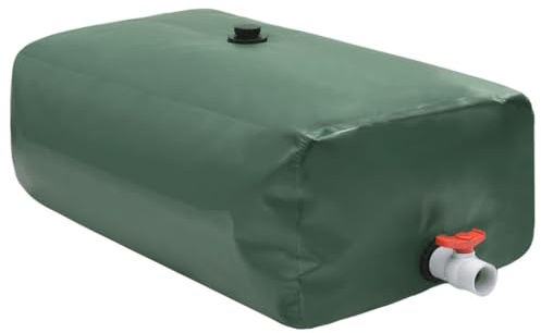 vidaXL Vattentank med kran vikbar 1500 L PVC, vattenbehållare, vatten tank, portabel vattentank, vatten behållare, vikbar vattentank