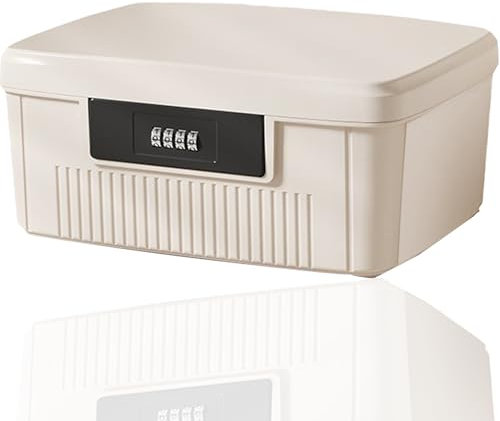 Medikamenten Aufbewahrung,Medizinbox Hausapotheke box with Combination Lock und herausnehmbarem Fach,Doppellagig Multifunción Aufbewahrungsbehälter Große Kapazität für Medikamente,Gadgets(Creme)