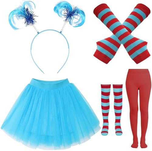 Halloween Cosutme for Women 2025 Book Storybook Character Tulle Tutu with Accessories Sett,S Blue