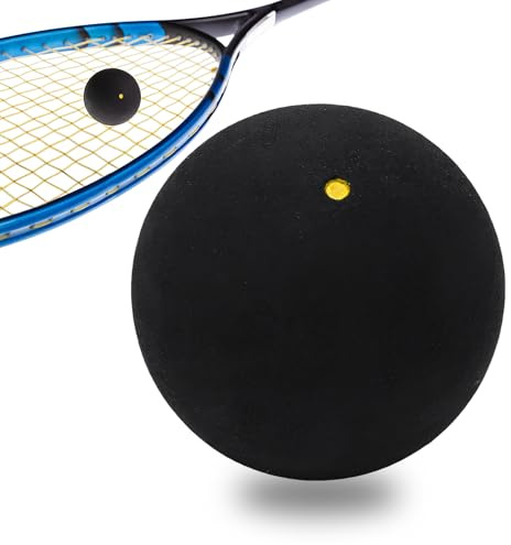 Homirty Palline da squash sportive in gomma, palline da squash, puntini gialli, palla da squash High Bounce Squashe per principianti, competizione e allenamento