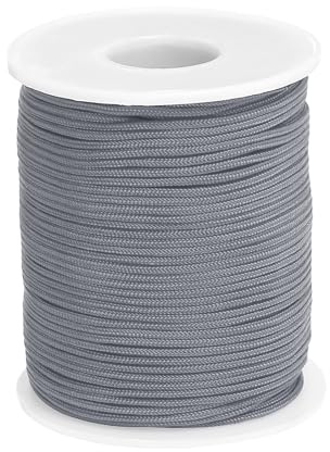 PATIKIL Cordón Nailon 0.06 Pulgadas x 54 Yardas, Hilo para Pulseras Trenzado Nailon Cordón para Nudos Chinos para fabricación joyería Abalorios Collares persianas móviles Viento, Gris