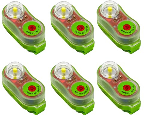 Luci Giubbotto Salvataggio a LED con Attivazione ad Acqua - Set da 6 Pezzi - Rosse e Verdi per Emergenza in Mare (A-6PCS)